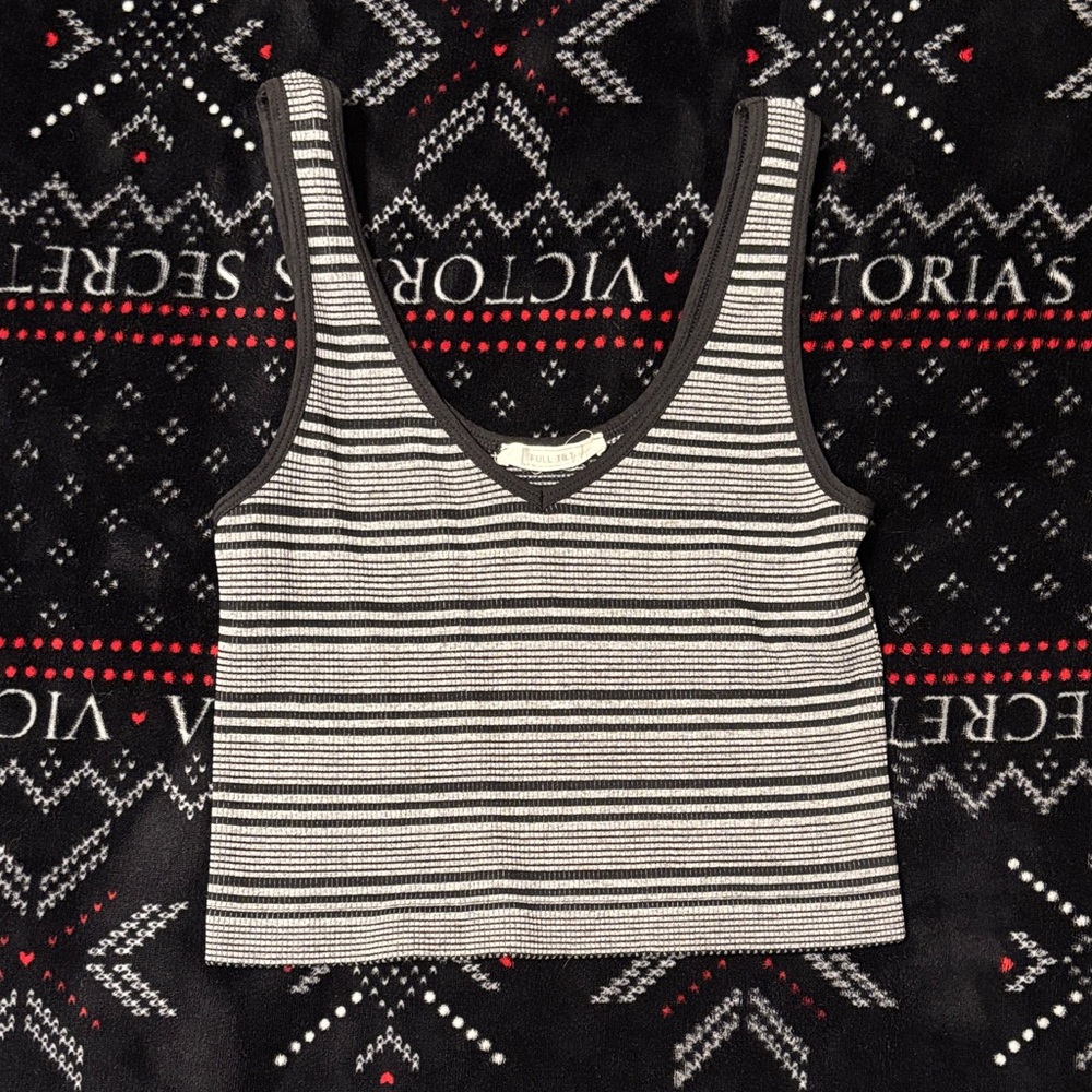 Striped Black and White Crop Top